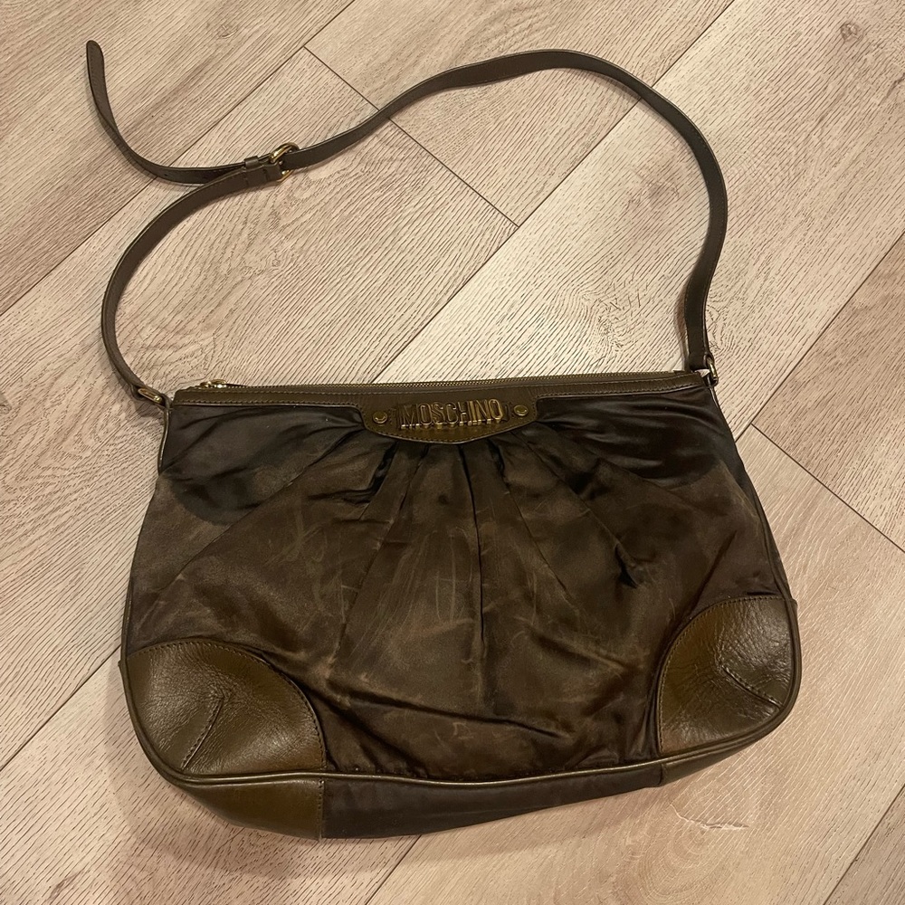 Moschino Nylon/Leather Shoulder Bag